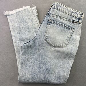 KANCAN 11 Collie High Rise Distressed Raw Hem Mom Jeans 11/29 Acid Wash